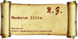 Mederus Zilia névjegykártya